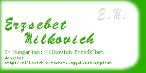 erzsebet milkovich business card